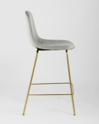 Стул полубарный Валенсия велюр серый золотые ножки. Фото №4