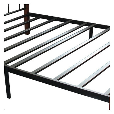 Кровать AT-8077 дерево гевея/металл, 90*200 см (Single bed), красный дуб/черный. Фото